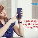 Lịch khuyến mãi nạp thẻ VinaPhone tháng 7/2020