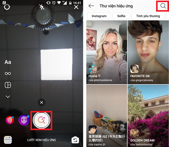 tim kiem hieu ung tren instagram 