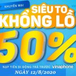 VinaPhone khuyến mãi 50% ngày 12/8/2020