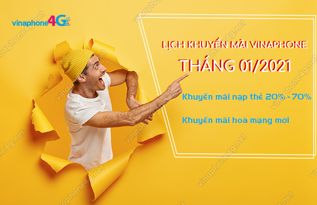 lịch khuyến mãi vinaphone tháng 1/2021