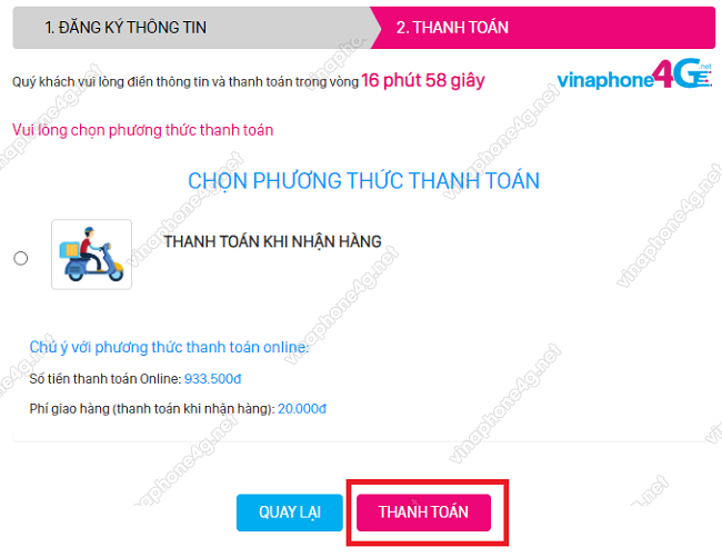 quy trinh chon sim online vinaphone 