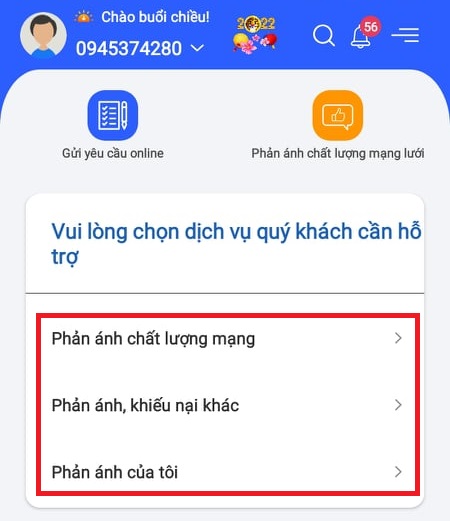 khieu nai vinaphone ve chat luong dich vu online