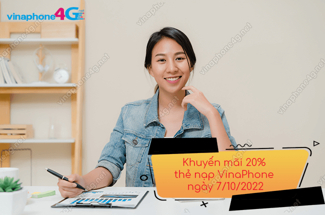 khuyen mai 20% the nap vinaphone ngay 7/10/2022