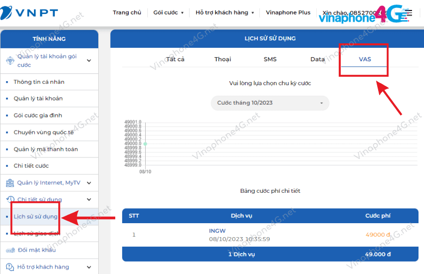 kiem tra su dung dich vu vinaphone